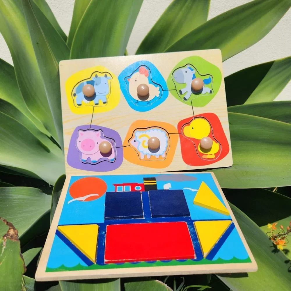 Wood Wooden Jigsaw Puzzle educational toy vintage gift Animals Cars Bundle Toys